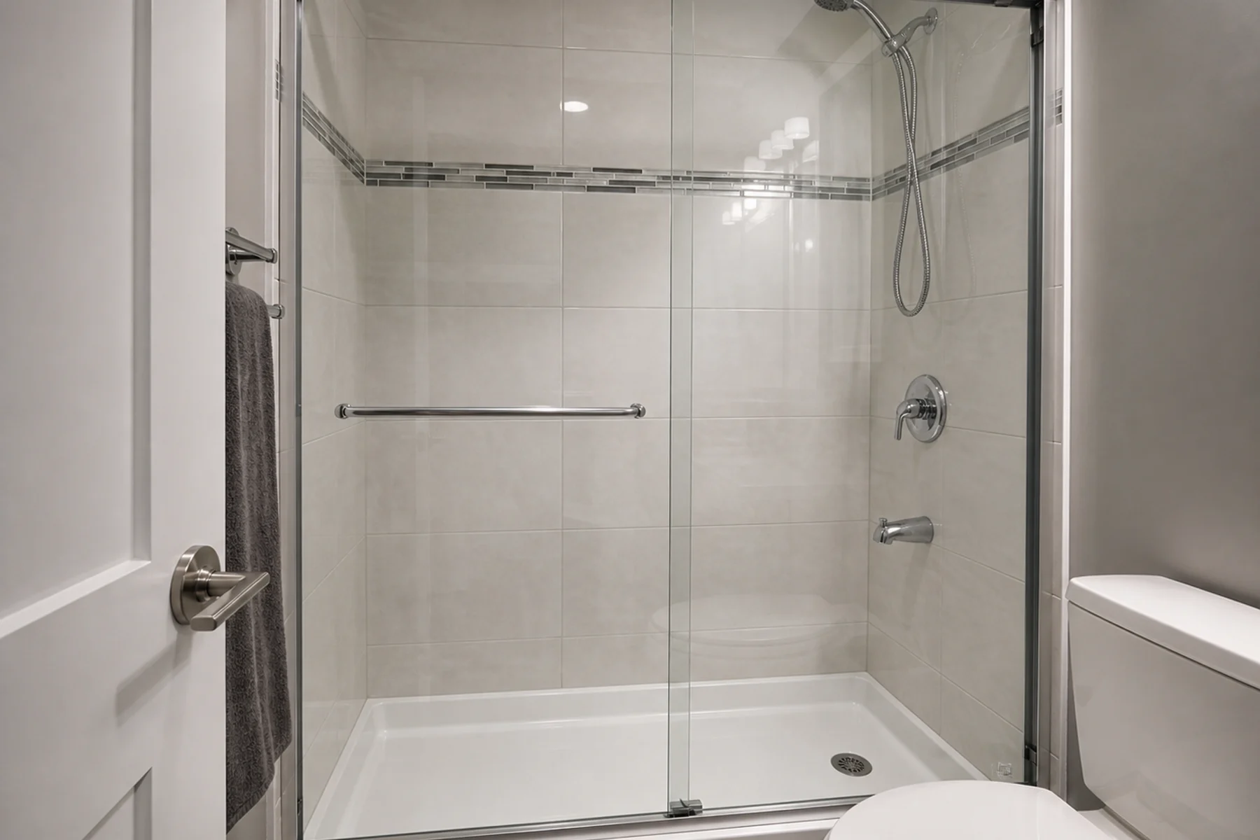 Port Coquitlam sliding shower glass restored for everyday use